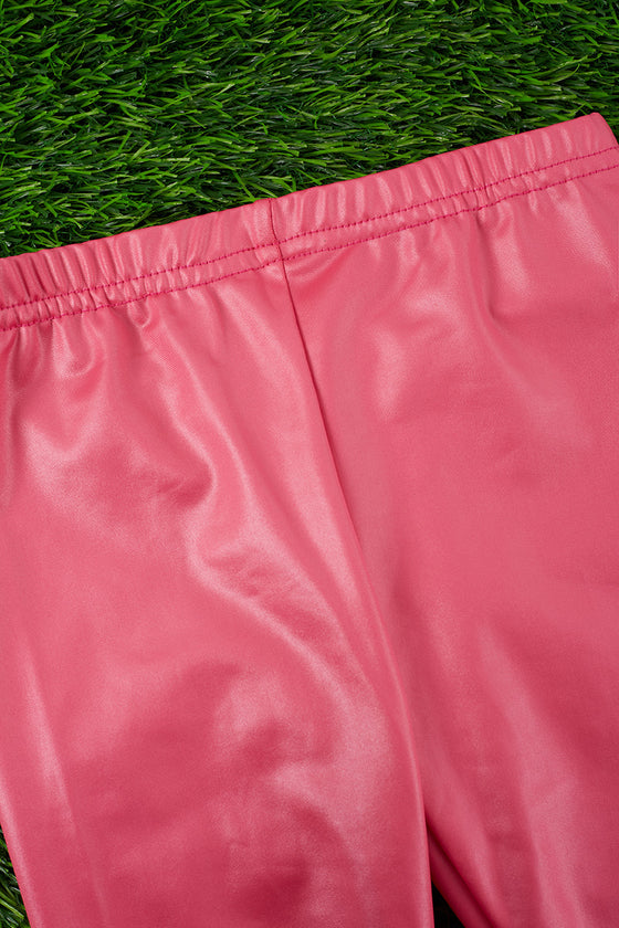 HOT PINK FAUX LEATHER LEGGINGS. PNG65153012-WEN