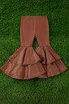 CHOCOLATE BROWN LEATHER DOUBLE LAYER BOTTOMS. PNG65153005-AMY