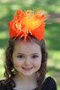 TORRID ORANGE 7.5" FEATHER HAIR BOW DOUBLE LAYER 4PCS/$10.00 BW-750-F