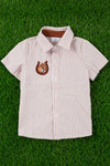 HORSE  AMBROIDERED COLLAR SHIRT WITH STRIPES. TPB251523003-JEANNE