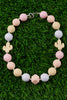 YELLOW & PINK BUBBLE GUM BEAD NECKLACE W/ CACTUS SIDE PENDANTS. 3PCS/$15.00 ACG15153016