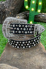 BLACK / RHINESTONE FAUX LEATHER BELT FOR KIDS.  BELT-2021-A