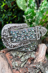 TURQUOISE & GREEN GLITTER RHINESTONE & GLITTERY BELTS FOR KIDS.  BELT-2021-O