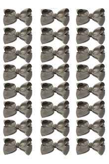  METAL GRAY BOWS 4IN WIDE 24PCS/$7.50 BW-017-4