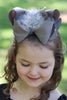 SILVER DOUBLE LAYER FEATHER HAIR BOWS 7.5" WIDE 4PCS/$10.00 BW-012-F