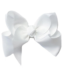  7.5" WIDE  WHITE HAIR BOW    12PCS/$18.00  BW-029-P