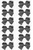 CHARCOAL GRAY 5.5"INCH HAIR BOWS. 12PCS/$6.50 BW-077-5