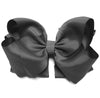 CHARCOAL 7.5" WIDE DOUBLE LAYER RHINESTONE HAIR BOW. 5PCS/$10.00  BW-077-SQ