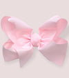 POWDER PINK 7.5" WIDE HAIR BOWS. 12PCS/$18.00 BW-115-P