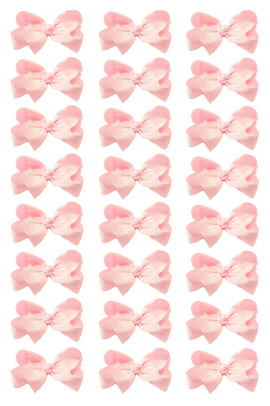 PEARL PINK 5 IN WIDE BOWS 12PCS/$6.50 BW-123-5