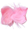 7.5" WIDE PEARL PINK DOUBLE LAYER FEATHER HIAR BOWS. 4PCS/$10.00 BW-123-F