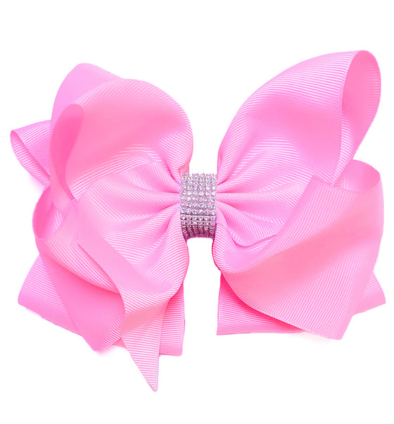 TULIP 6.5" WIDE DOUBLE LAYER HAIR BOW. 5PCS/$10.00  BW-148-S