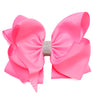 GERANIUM 6.5" WIDE HAIR BOWS. 5PCS/$10.00 DOUBLE LAYER. BW-155-S