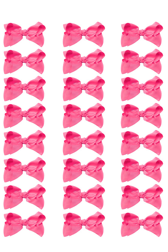 HOT PINK 4IN WIDE BOWS 24PCS/$7.50 BW-156-4
