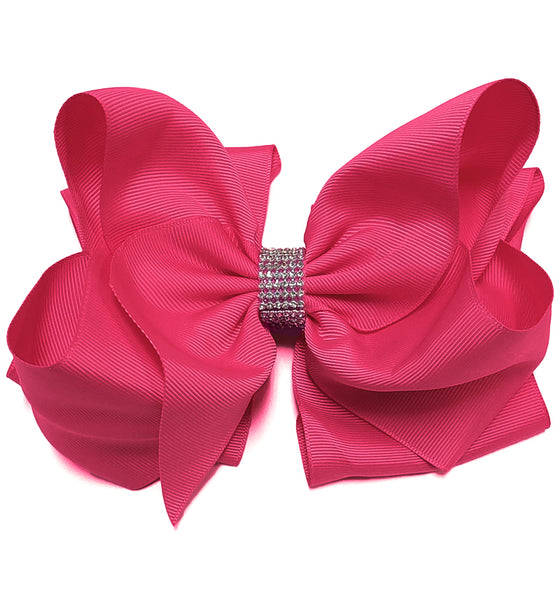 CAMELLIA ROSE 6.5" WIDE HAIR BOWS. 5PCS/$10.00 DOUBLE LAYER. BW-157-S
