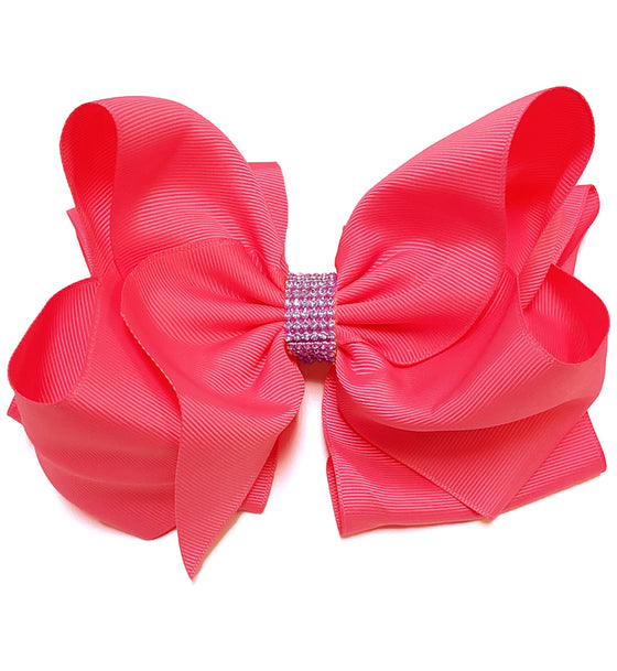 PASSION FRUIT 6.5" WIDE HAIR BOWS. 5PCS/$10.00 DOUBLE LAYER. BW-159-S