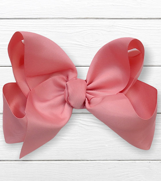 DUSTY ROSE 7.5" WIDE HAIR BOWS. 12PCS/$18.00 BW-160-P