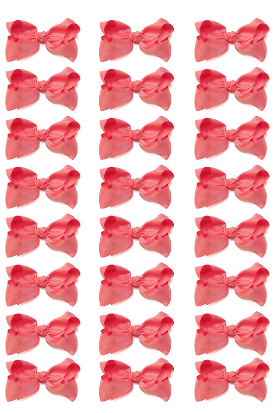 CORAL 4IN WIDE BOWS 24PCS/$7.50 BW-210-4