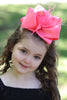 CORAL ROSE FEATHER BOW 4PCS/$10.00 7.5IN WIDE BW-210-F