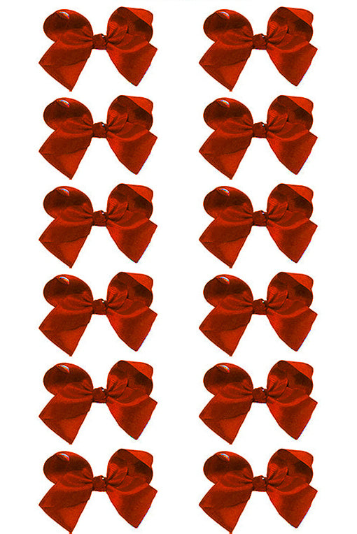 RED BOWS 5.5IN WIDE 12PCS/$6.50 BW-250-5