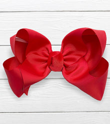  RED 7.5" WIDE HAIR BOWS. 12PCS/$18.00 BW-250-P