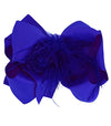 ELECTRIC BLUE DOUBLE LAYER FEATHER HAIR BOWS. 7.5" WIDE 4PCS/$10.00 BW-352-F