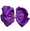 DELPHINIUM RHINESTONE HAIR BOW 6.5" WIDE 5PCS/$10.00 BW-464-S