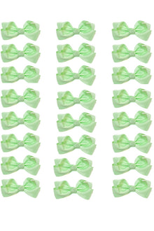  PASTEL GREEN BOWS 4IN WIDE 24PCS/$7.50 BW-513-4