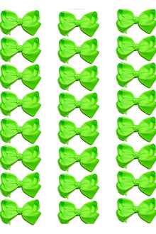  LIME GREEN 4IN WIDE BOWS 24 PCS/$7.50  BW-556-4