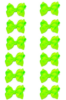  ACID GREEN BOWS 5.5IN WIDE 12PCS/$6.50  BW-556-5