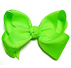 ACID GREEN 7.5" WIDE HAIR BOWS. 12PCS/$18.00  BW-556-P