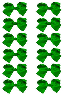  FOREST GREEN 5.5"WIDE HAIR BOWS 12PCS/$6.50 BW-587-5
