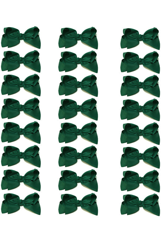 HUNTER GREEN BOWS 4IN WIDE 24PCS/$7.50  BW-589-4