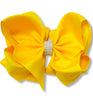 MAIZE DOUBLE LAYER HAIR BOW W/ RHINESTONES 6.5"WIDE 5PCS/$10.00 BW-650-S