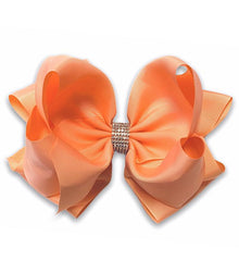  PEACH HAIR BOW 6.5" WIDE 5PCS/$10.00 BW-720-S