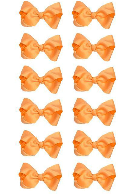 PEACH BOWS 5.5IN WIDE 12PCS/$6.50 BW-720-5