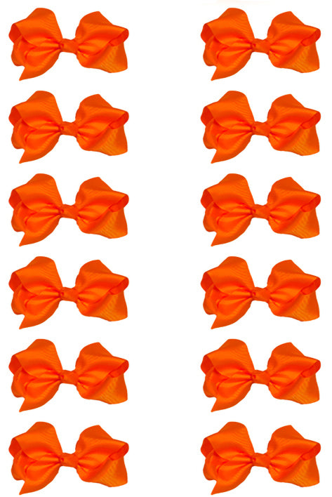 ORANGE BOWS 5.5IN WIDE 12PCS/$7.50  BW-750-5