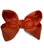 MANDARIN ORANGE 7.5" WIDE HAIR BOWS. 12PCS/$18.00 BW-765-P