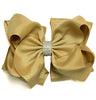 LATTE RHINESTONE BOW 6.5 " WIDE 5PCS/$10.00 BW-837-S