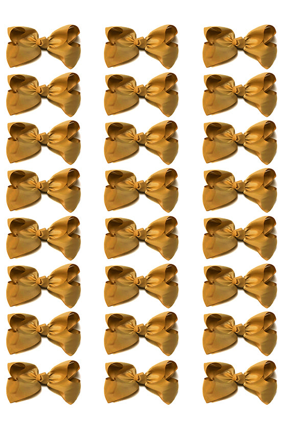 GOLDEN BROWN BOWS 4IN WIDE 24PCS/$7.50 BW-846-4