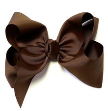  BROWN HAIR BOW 7.5" WIDE 12 PCS/$18.00 BW-850-P