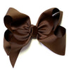 BROWN HAIR BOW 7.5" WIDE 12 PCS/$18.00 BW-850-P