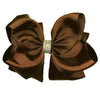 BROWN RHINESTONE BOW 6.5 " WIDE 5PCS/$10.00 BW-850-S