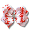 BASEBALL PRINTED HAIR BOW. 7.5" WIDE 4PCS/ $10.00 BW-DSG-454