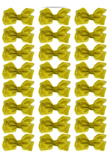  GOLD 4IN WIDE BOWS 24PCS/$7.50  BW-GOLD-4