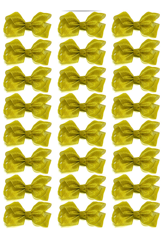 GOLD 4IN WIDE BOWS 24PCS/$7.50  BW-GOLD-4