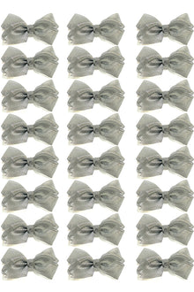  SILVER 4IN WIDE BOWS 24PCS/$7.50 BW-SILVER-4
