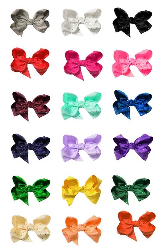ALL OVER STONE HAIR BOW. 7.5" WIDE 12PCS/$12.00 ( we choose colors) BW-810-G