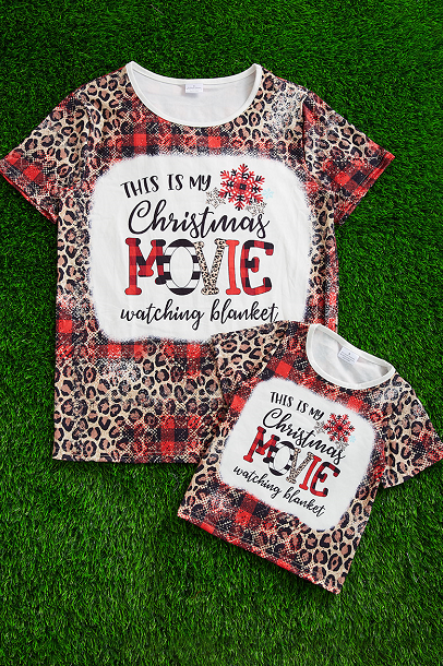 THIS IS MY CHRISTMAS MOVIE WATCHING BLANKET: MOMMY & ME  MULTI-PRINTED TEE SHIRTS.  TPG501522020