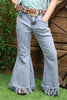 BLEACHED DISTRESSED DENIM BOOTCUT PANTS. PNG651522055-AMY